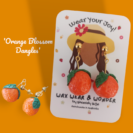 Polymer Clay Earrings - Orange Blossom Dangles