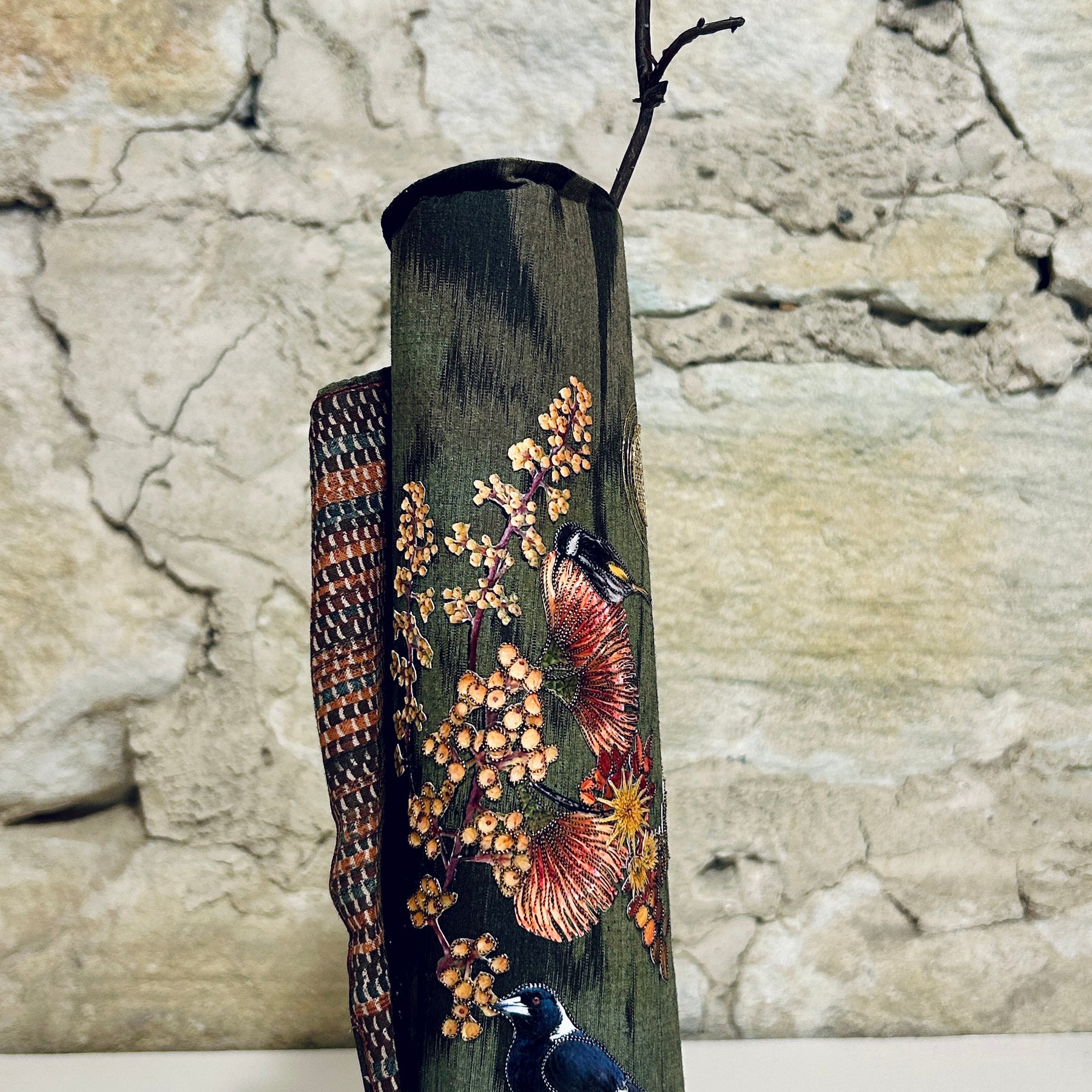 Vase Decorative Buds Flowers & Birds