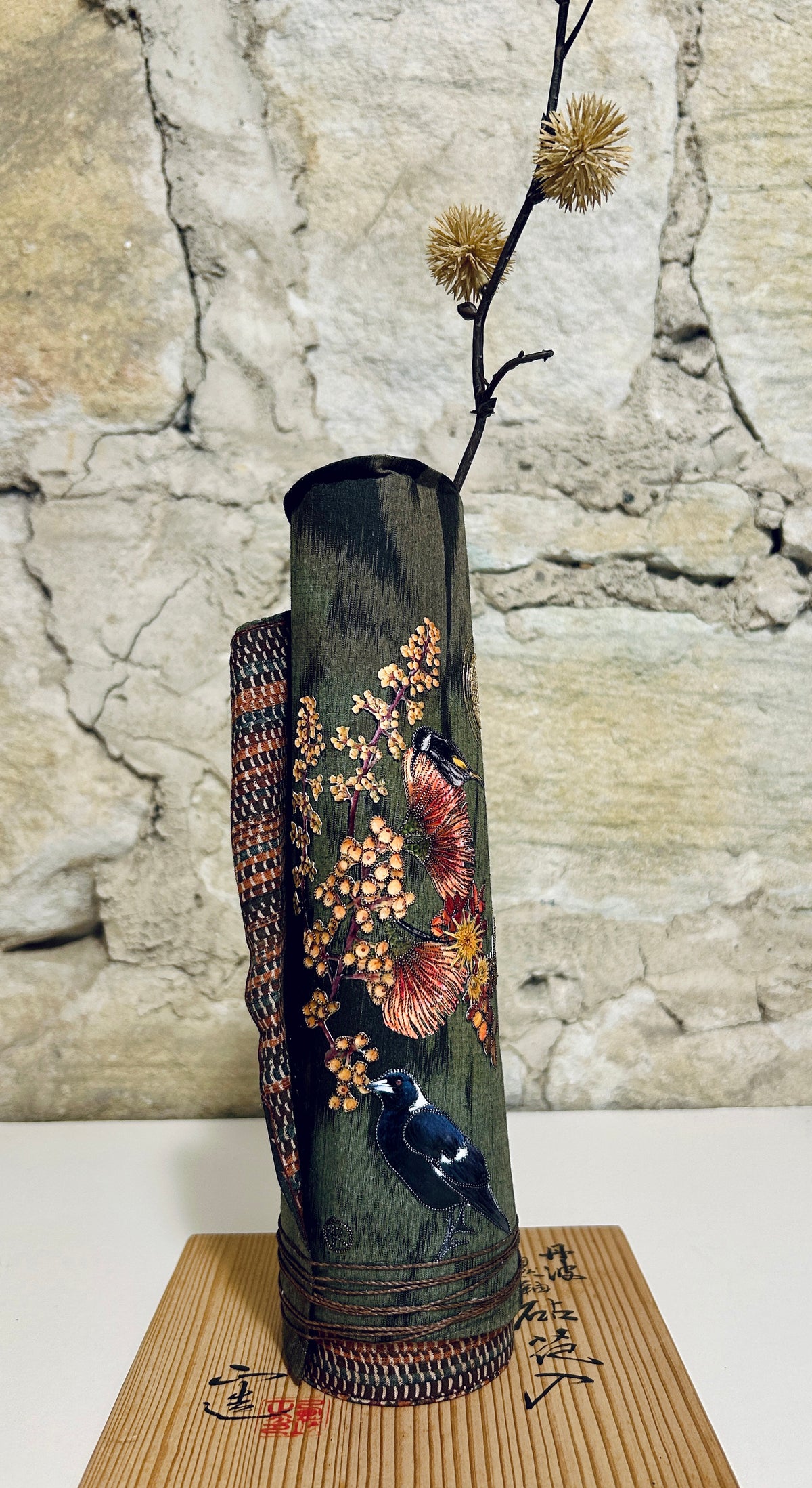 Vase Decorative Buds Flowers & Birds