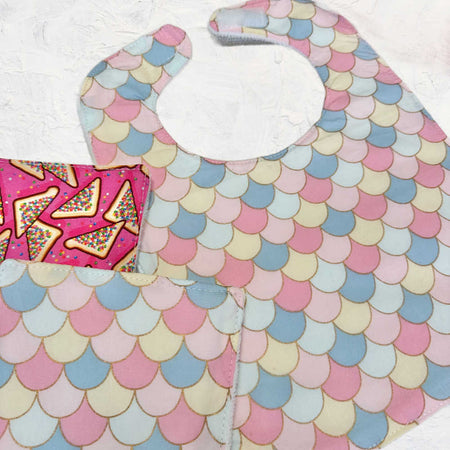 Larger Size Handmade Bib & Washcloth Set - Pinks & Blues