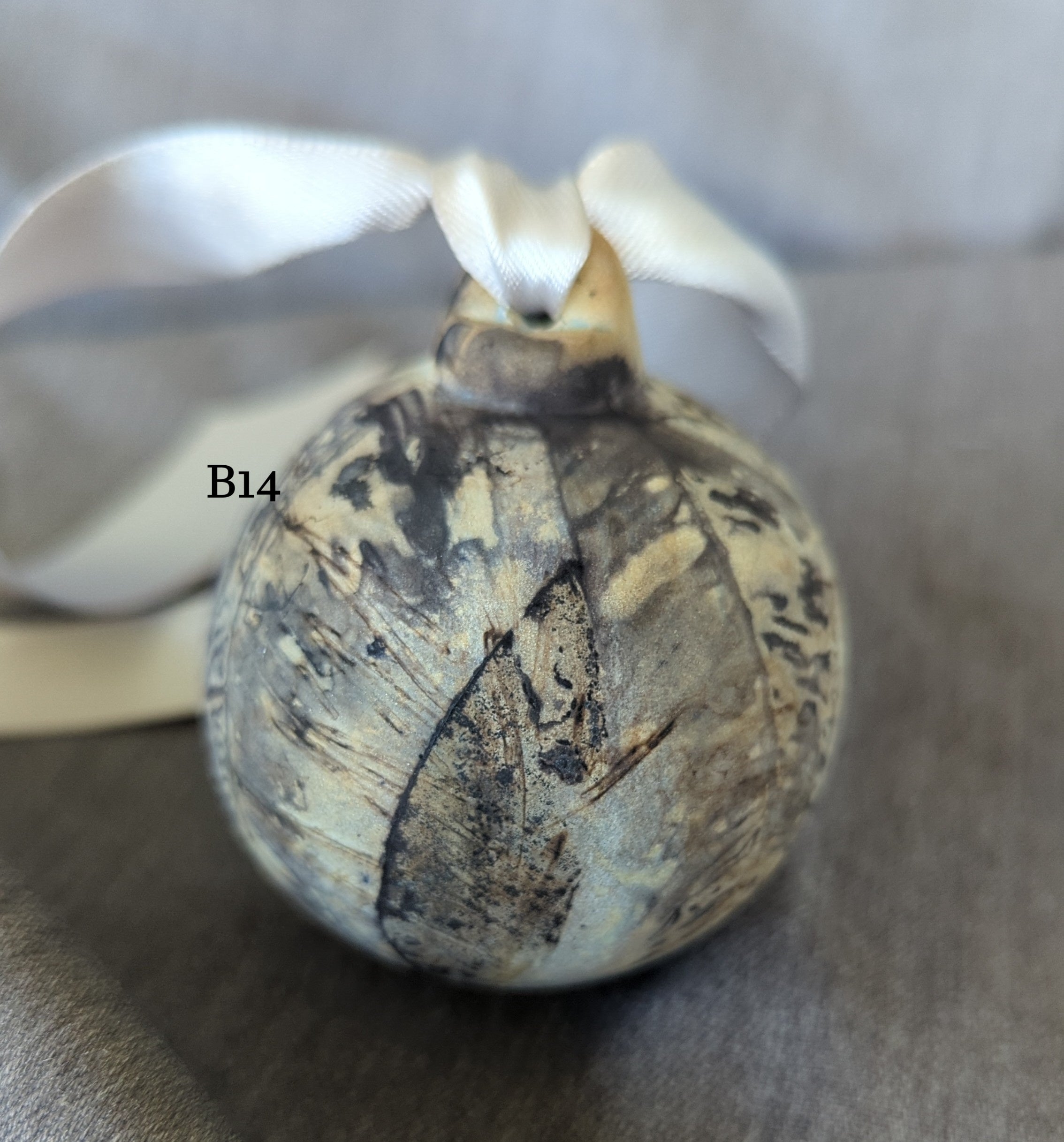 Eco Print Ceramic Christmas Baubles