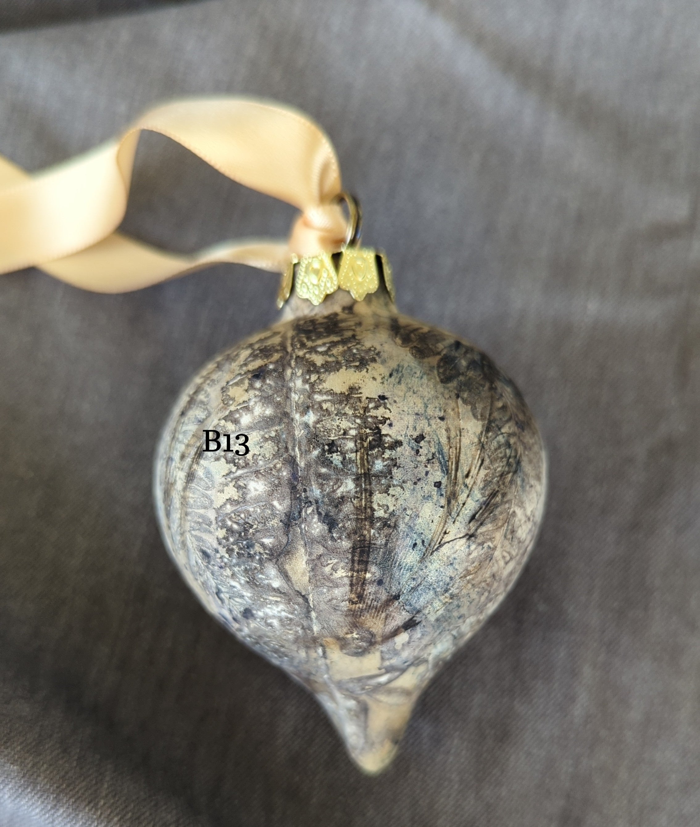 Eco Print Ceramic Christmas Baubles