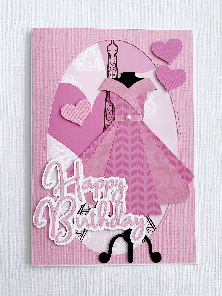 Floral Dress cards, birthday card.