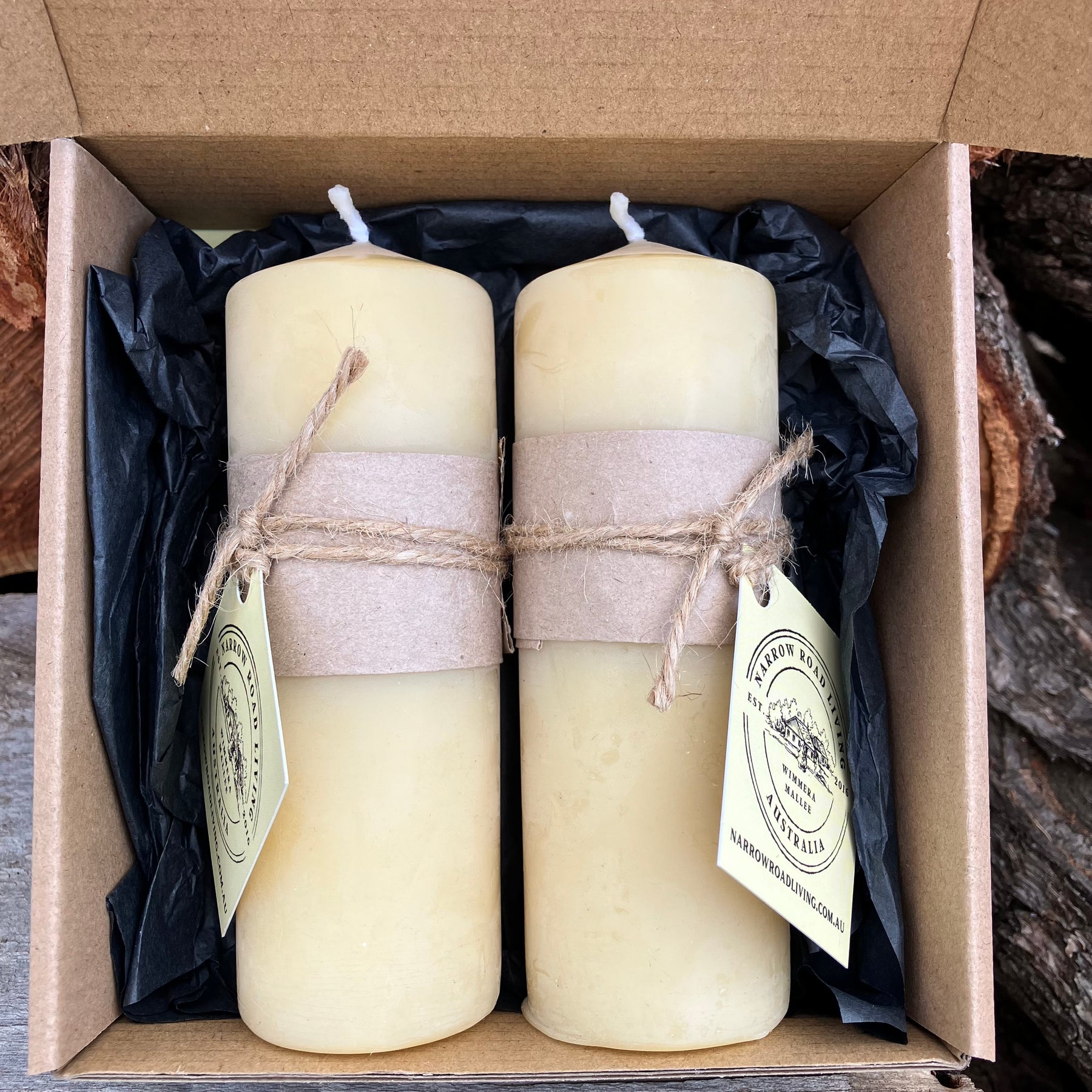Beeswax Solid Pillar Candle 40 Hour Burn | Wedding or Centrepiece Candles