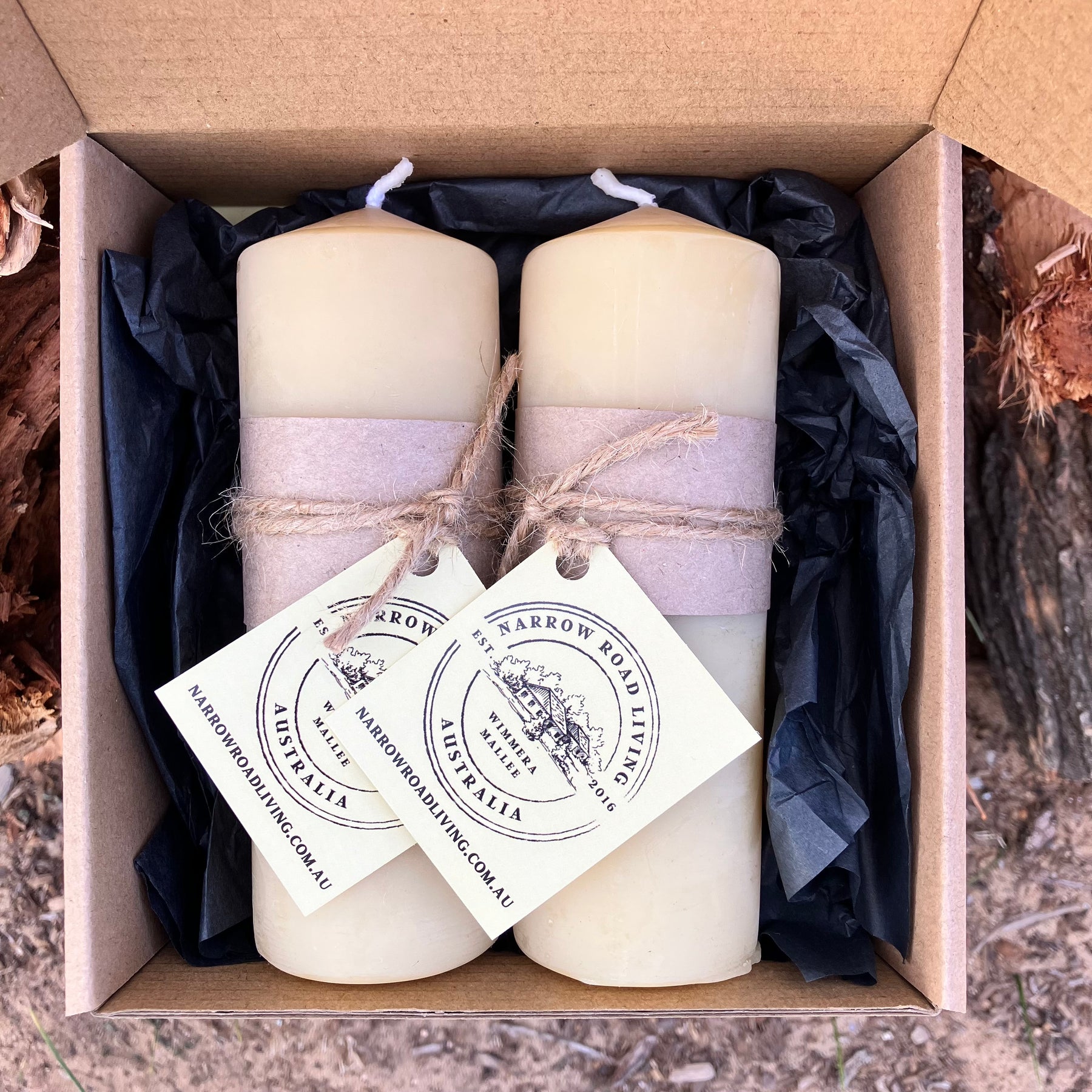 Beeswax Solid Pillar Candle 40 Hour Burn | Wedding or Centrepiece Candles