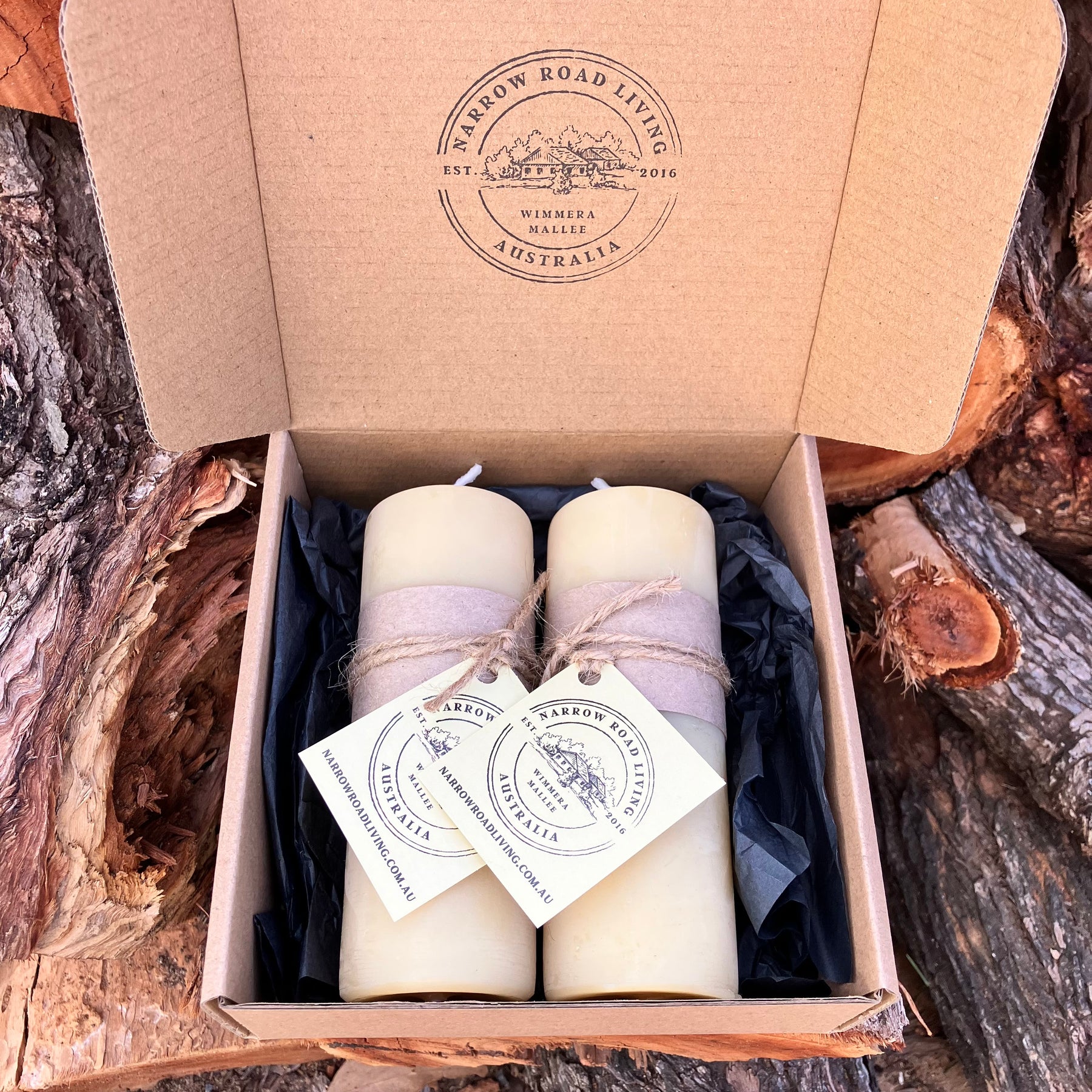 Beeswax Solid Pillar Candle 40 Hour Burn | Wedding or Centrepiece Candles