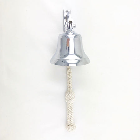 Ships Bell, Chrome Plated with Handmade Bell Rope