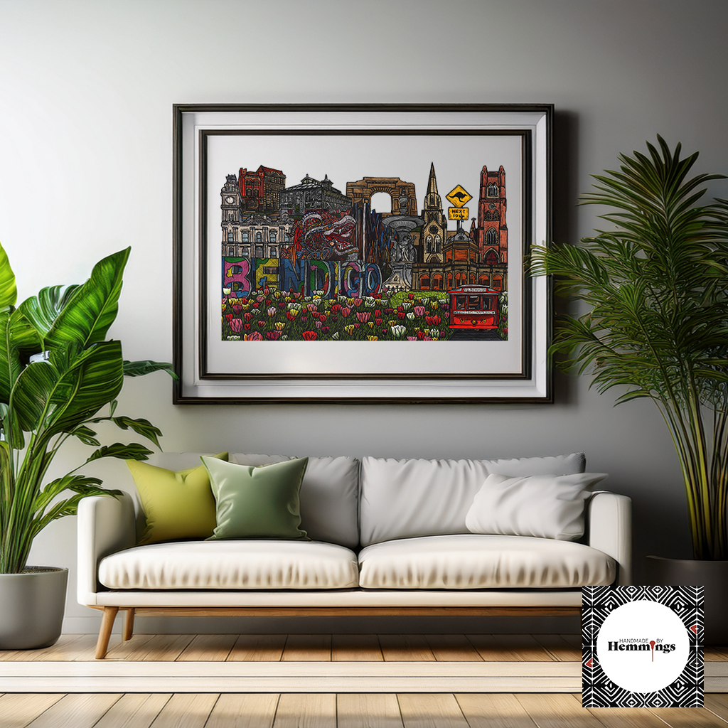 Bendigo Collage Fine Art Print