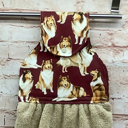 Dogs hanging hand towel - Collie, King Cavalier, French Bulldog - 4 Designs