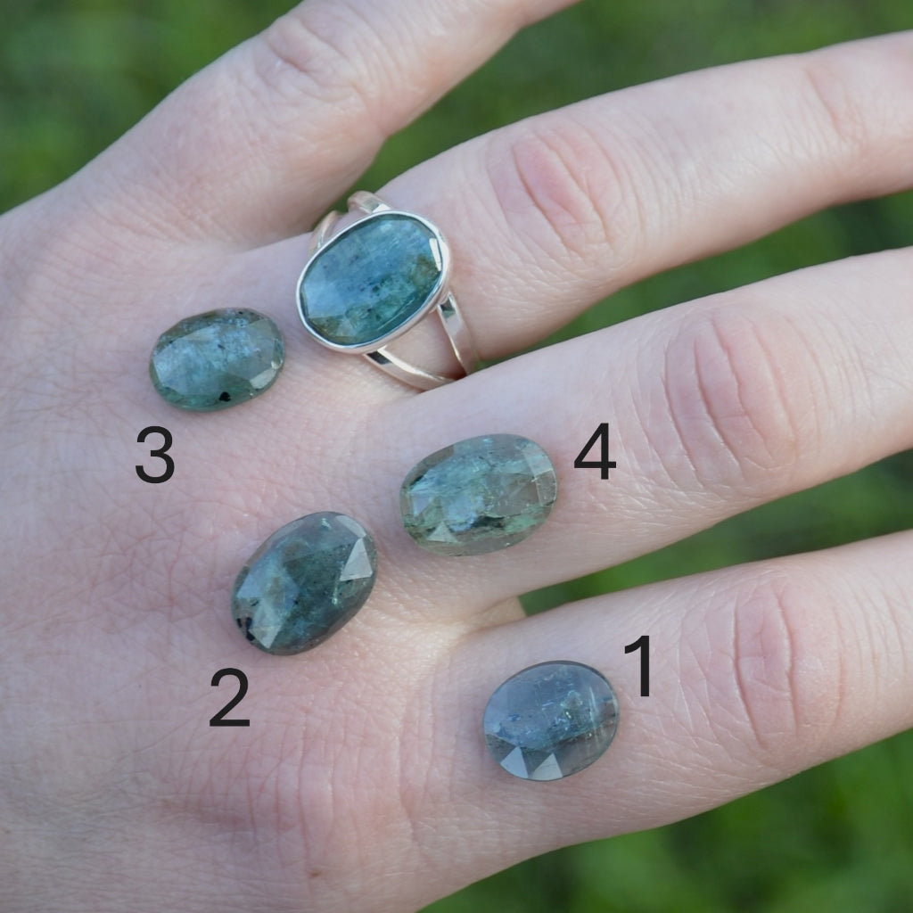 Bi-Colour Kyanite Choose-Your-Stone Silver Ring (Made To Order)