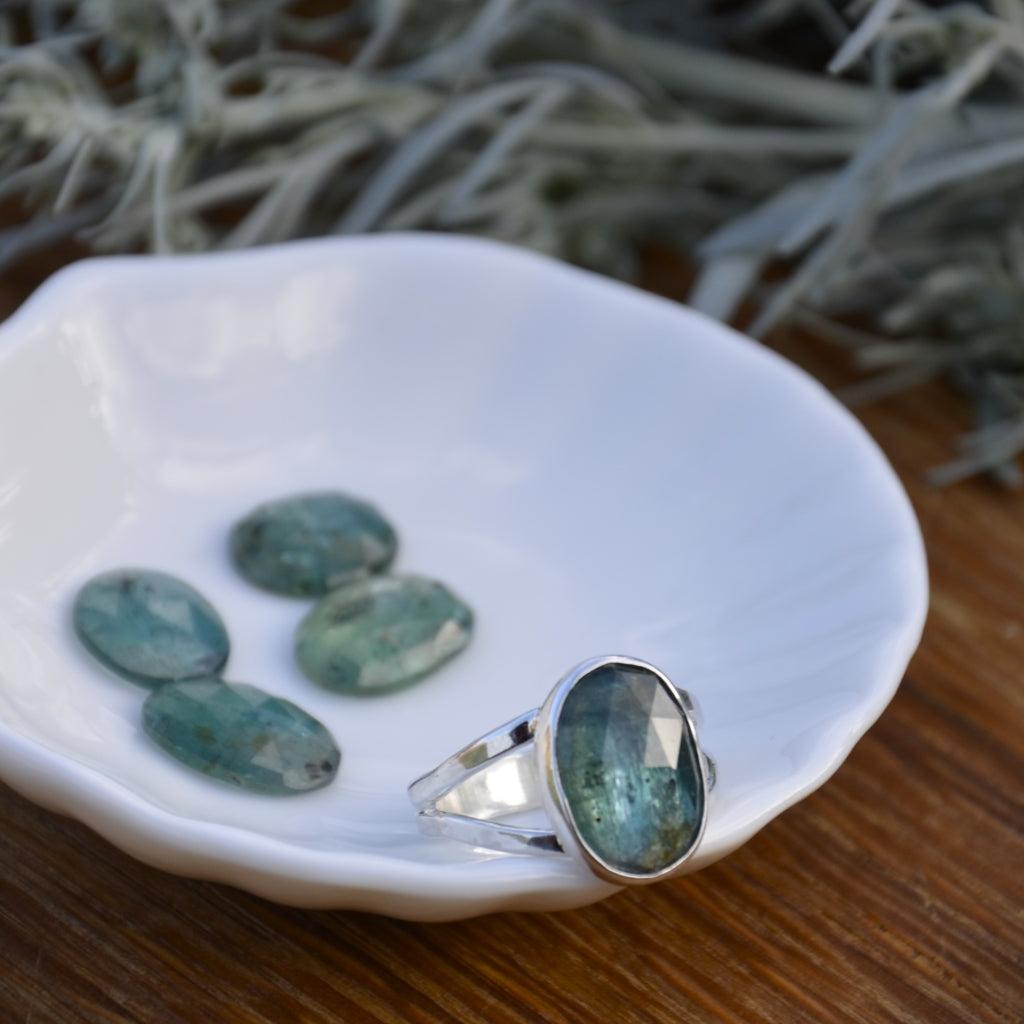 Bi-Colour Kyanite Choose-Your-Stone Silver Ring (Made To Order)