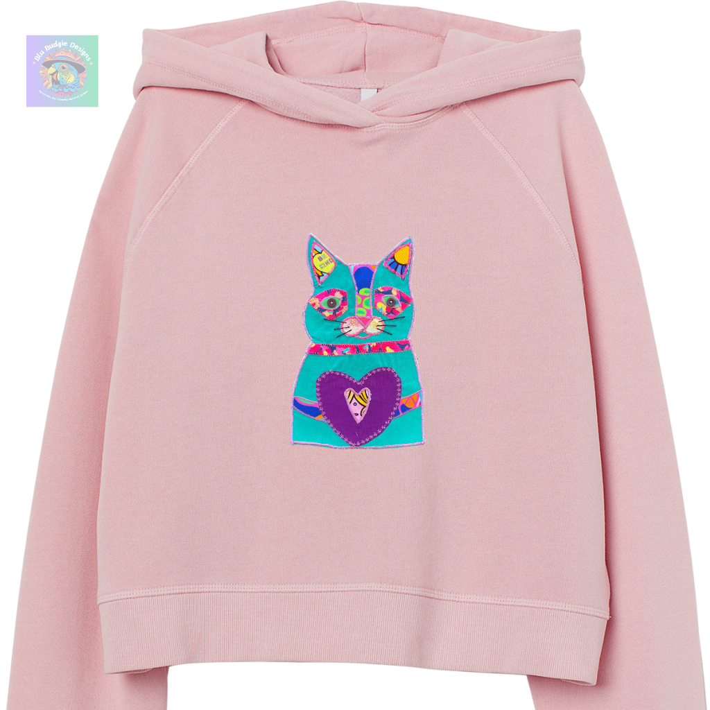 Whimsical Cat Iron-on Applique Motif