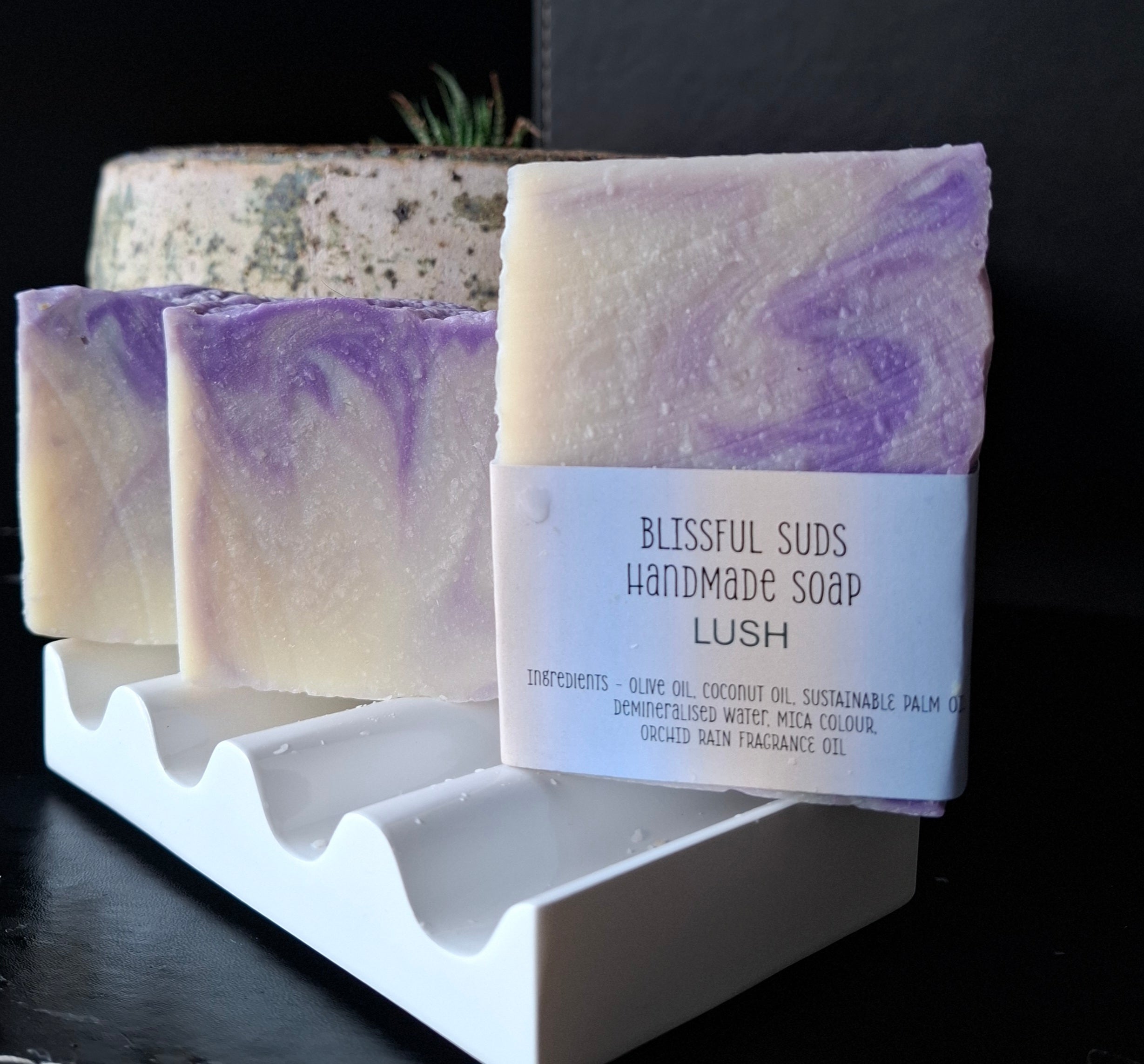 4 x FLORAL soapbars - Rose Geranium, Blossom, Lavender, Lush