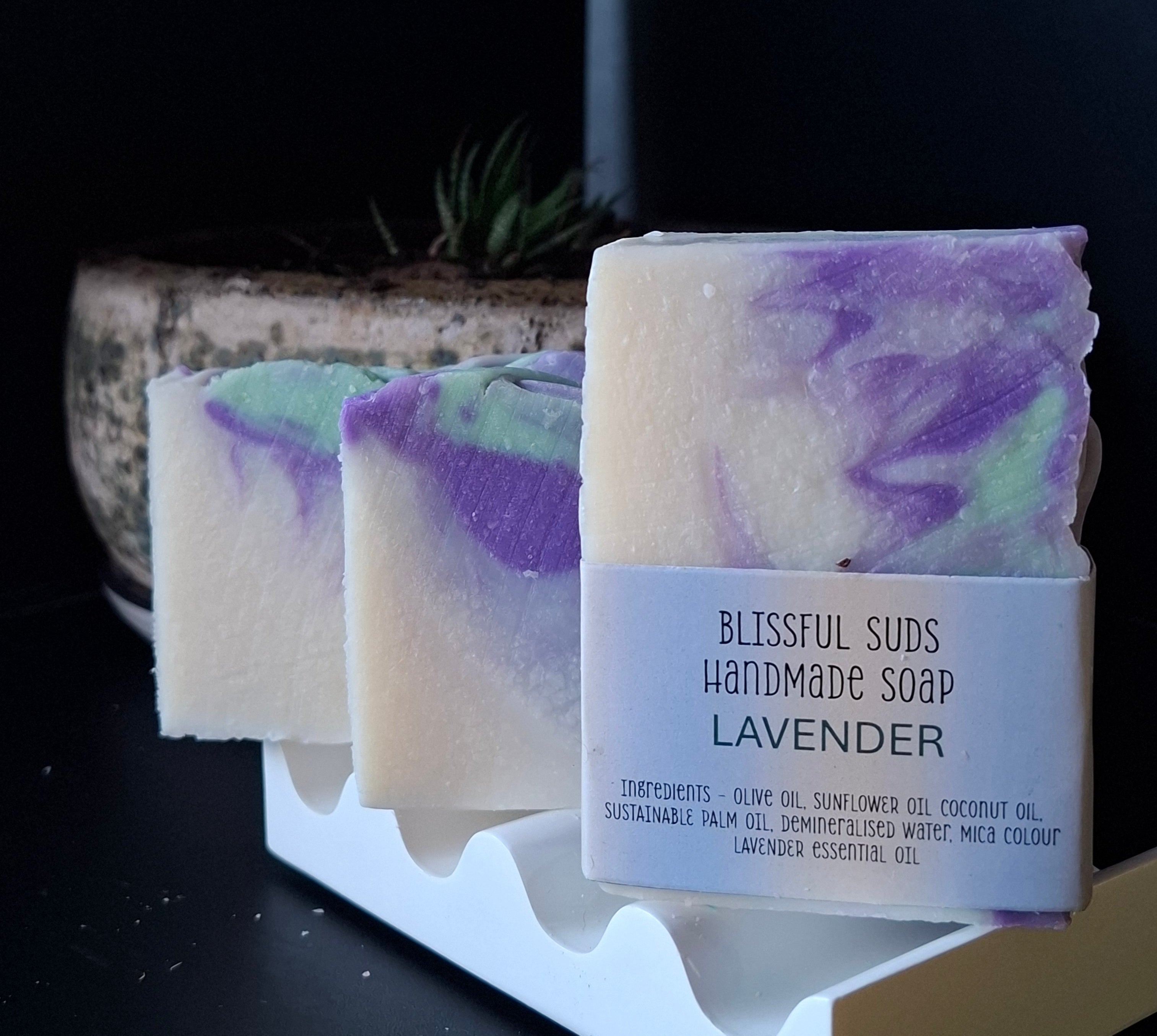 4 x FLORAL soapbars - Rose Geranium, Blossom, Lavender, Lush