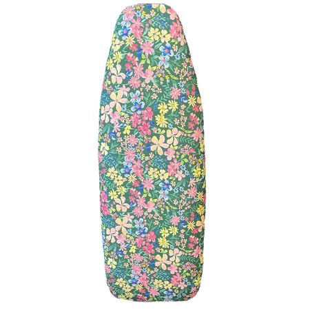 Padded Ironing board cover-Blossoms on Green