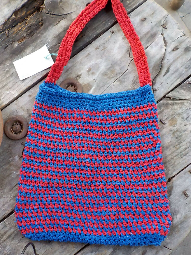 crocheted string bag made from cotton