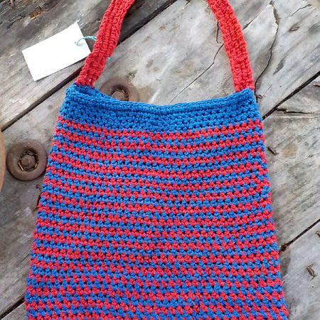 crocheted string bag made from cotton