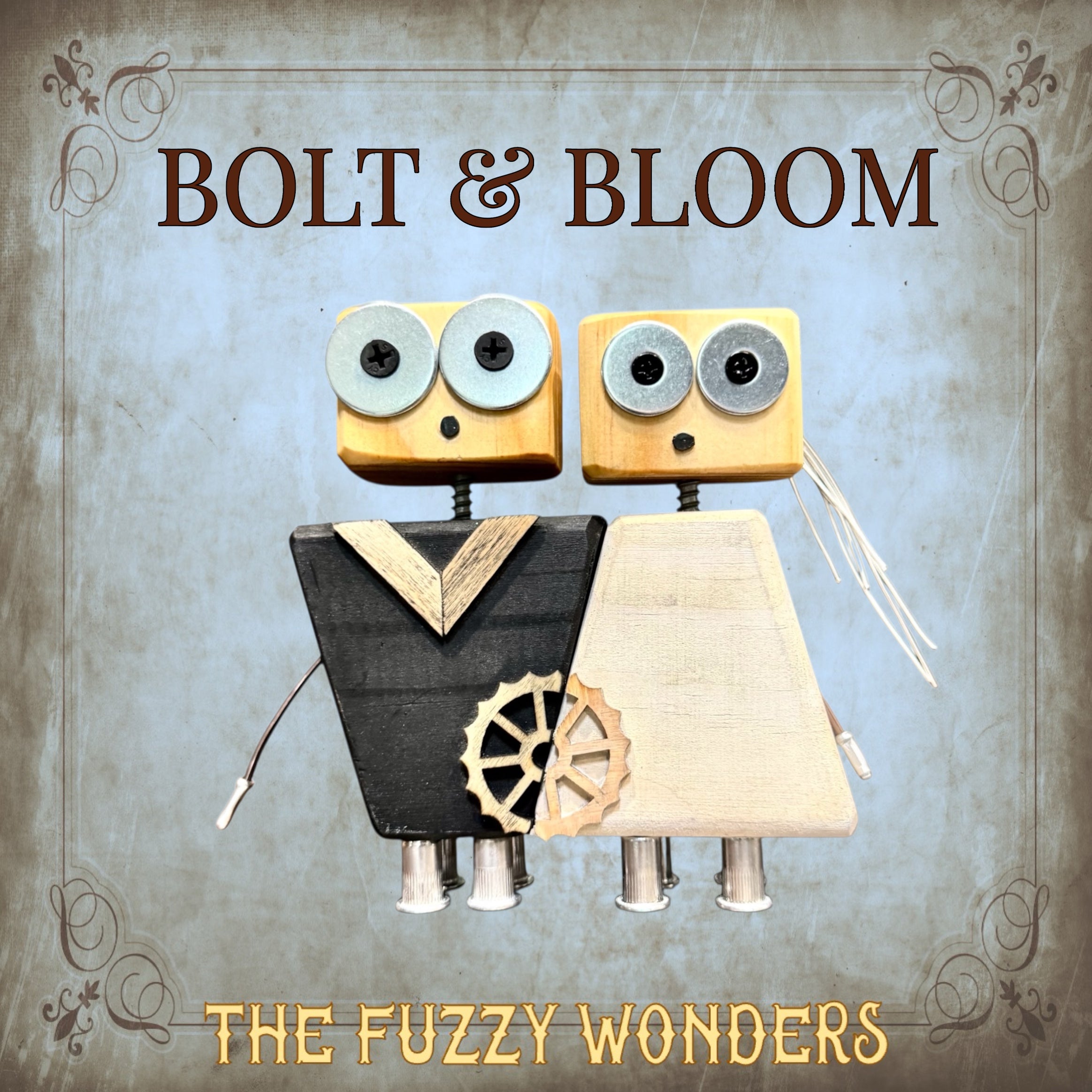 Bolt & Bloom – Wooden Robot Couple