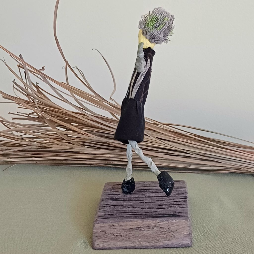 Boy Grey Stick Family, Handmade Table Decoration, Ornament