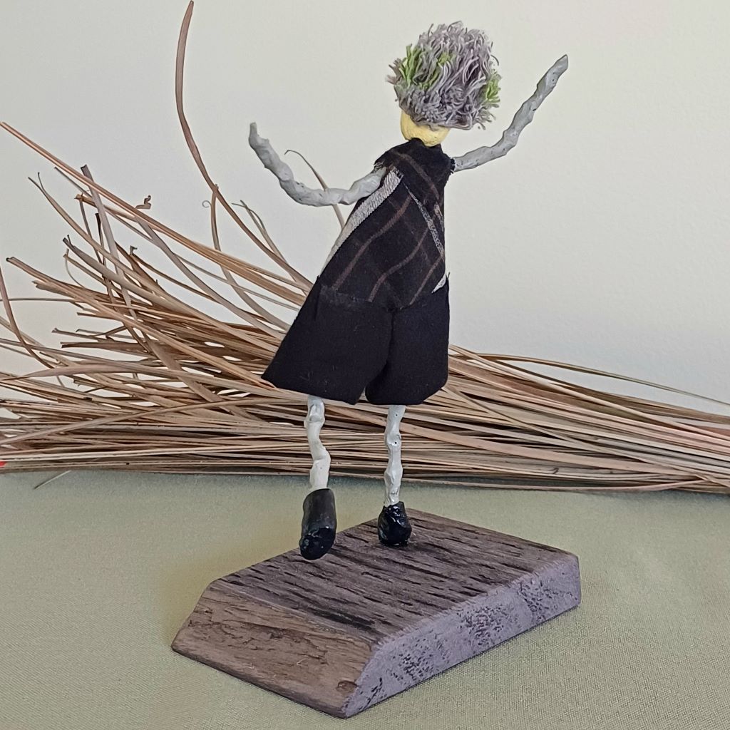 Boy Grey Stick Family, Handmade Table Decoration, Ornament