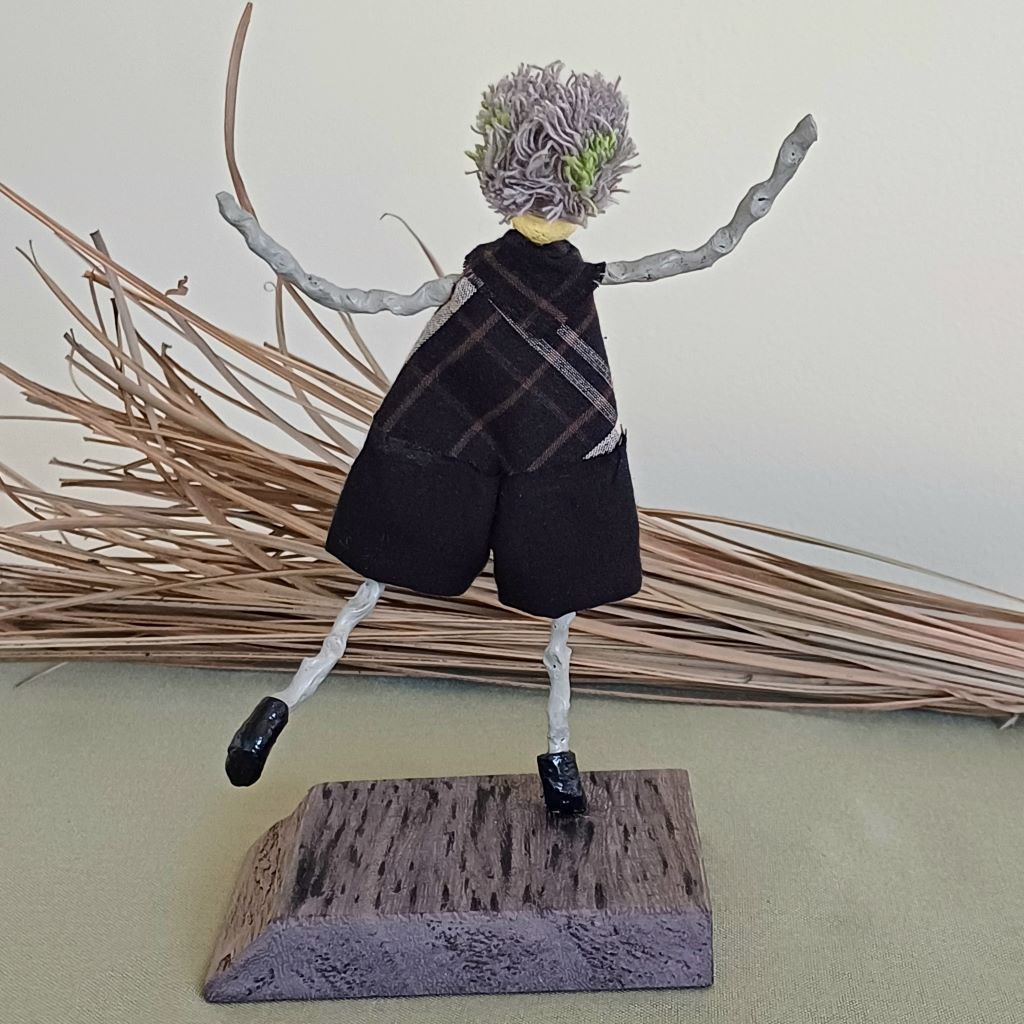 Boy Grey Stick Family, Handmade Table Decoration, Ornament