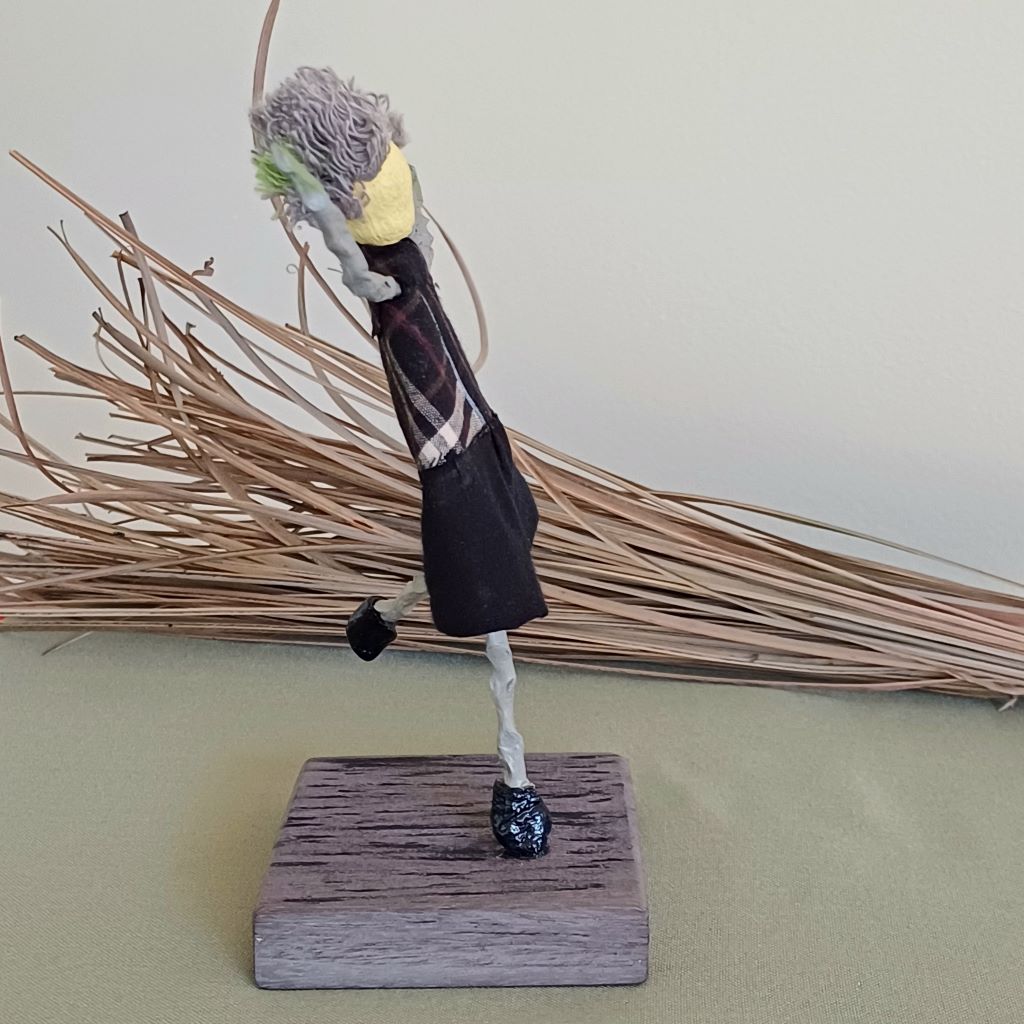 Boy Grey Stick Family, Handmade Table Decoration, Ornament