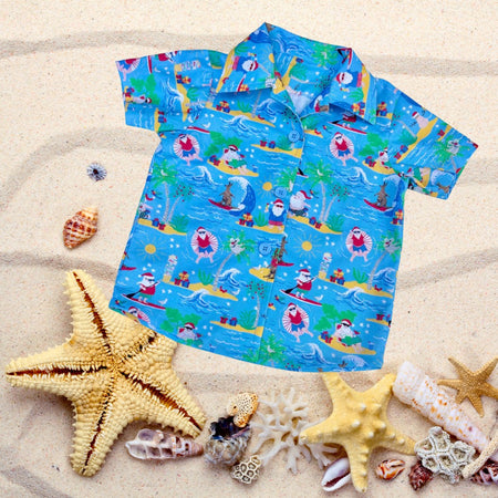 Boy's Christmas Surfing Santa Shirt