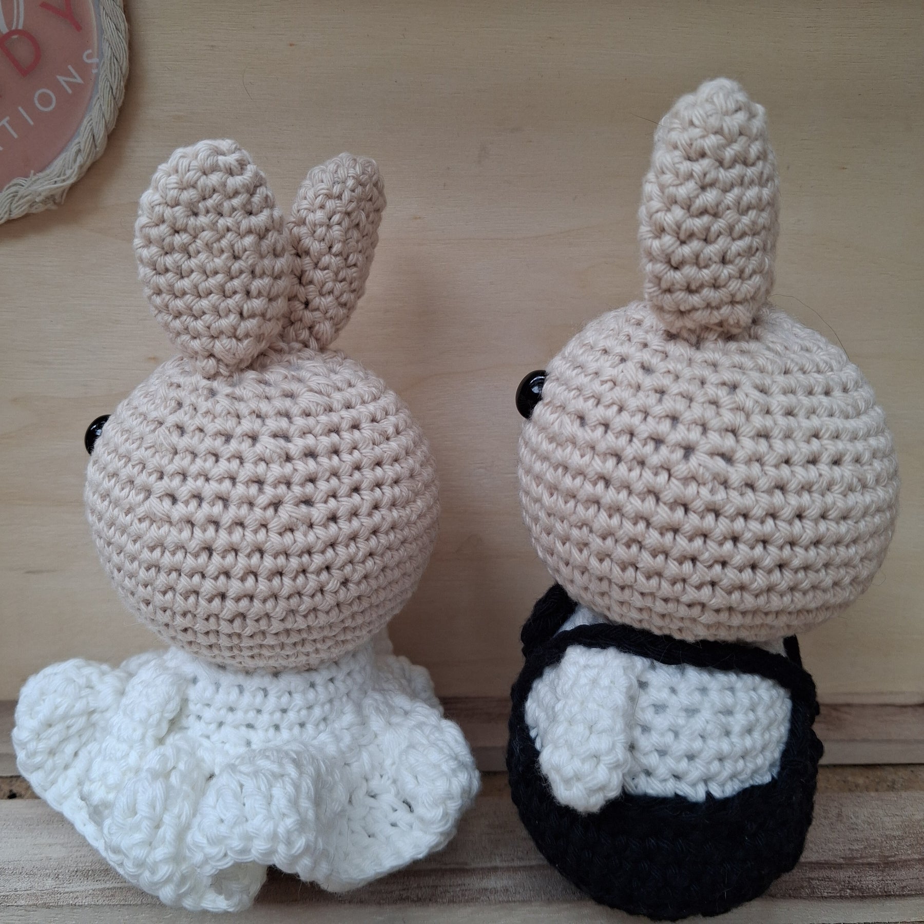 Handmade Crochet Bride & Groom Set Keepsake - 100% Cotton