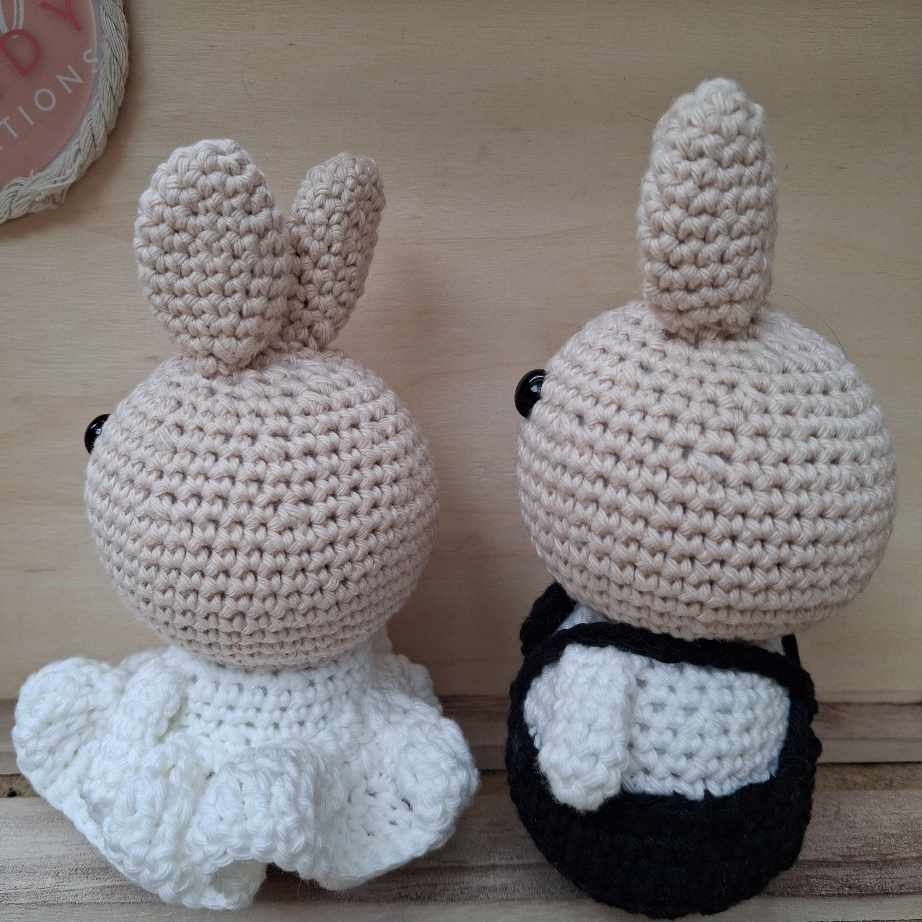Handmade Crochet Bride & Groom Set Keepsake - 100% Cotton