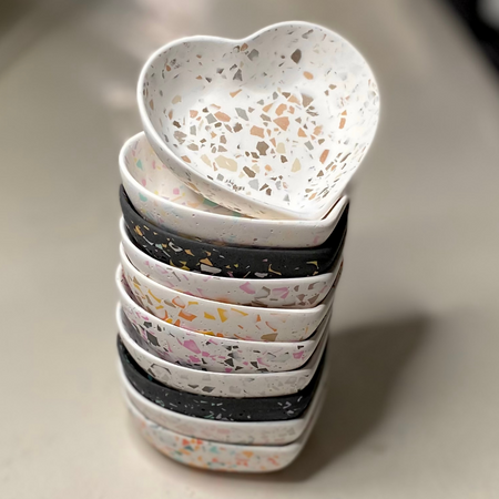 Love heart dish in various Terrazzo designs