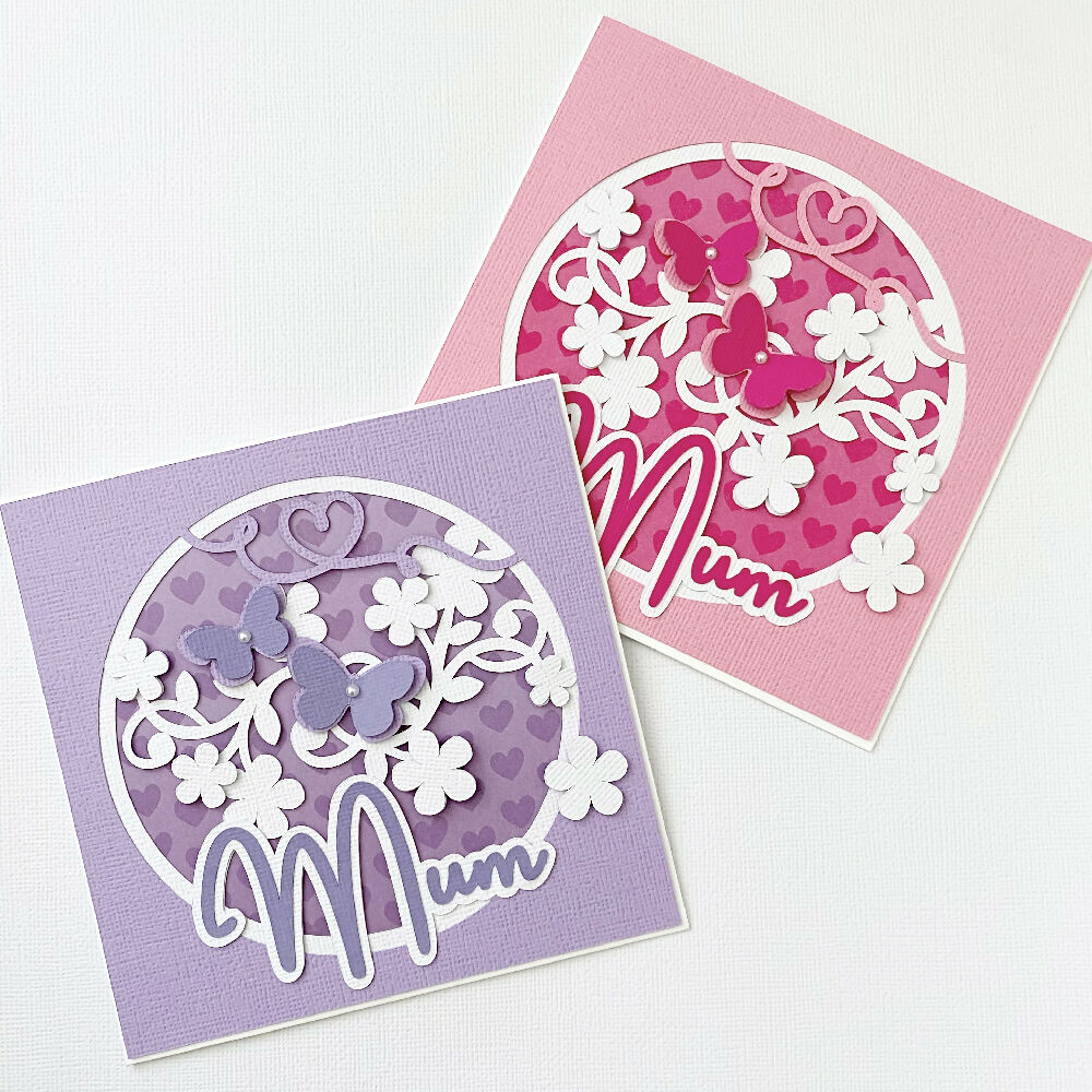 Floral Mum Mother's day card, birthday card. Pink or purple.