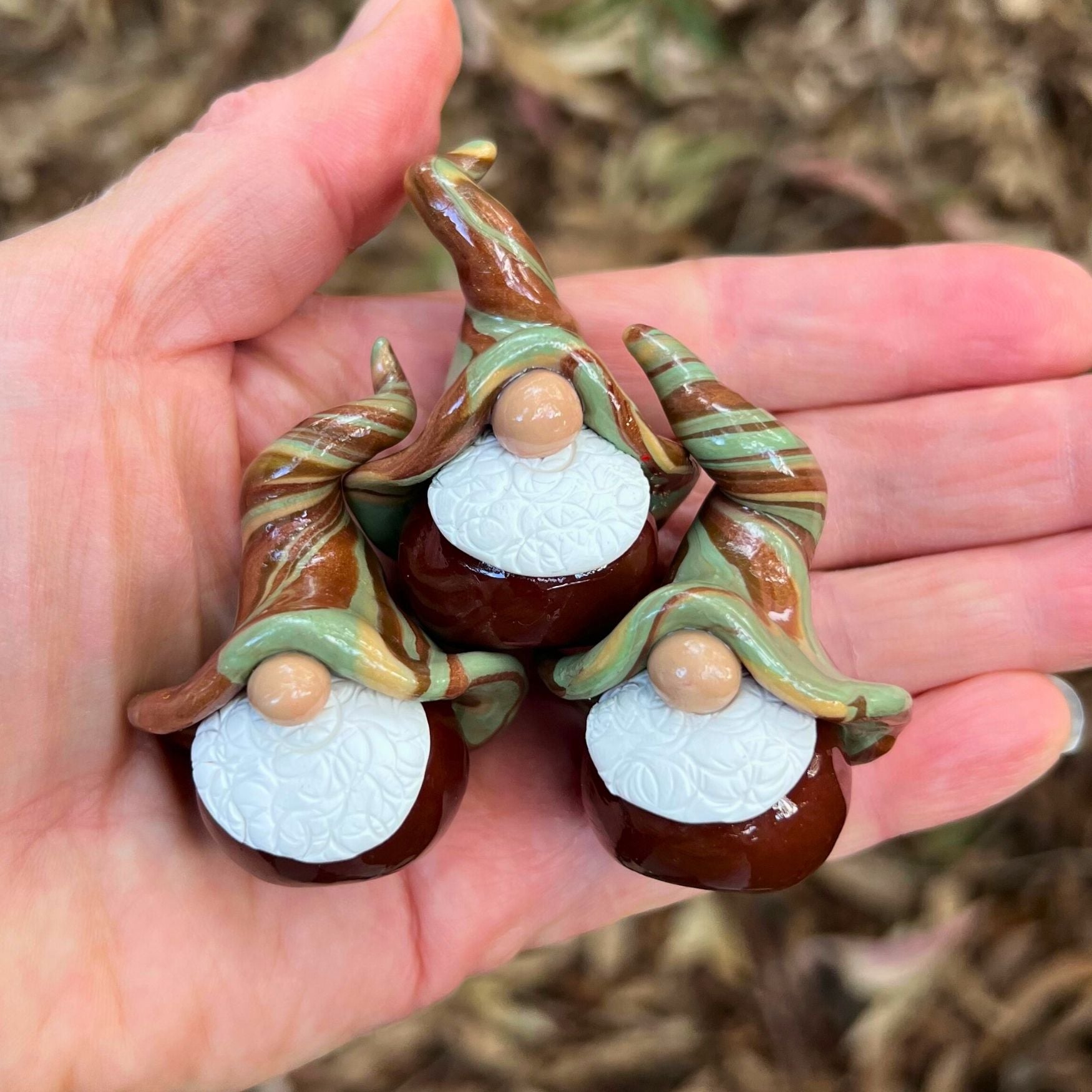 Whimsical gnome trio - Cobber, Cooee & Digger