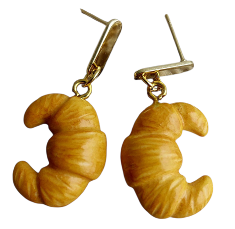 Polymer Clay Earrings - Butter Croissant Dangles