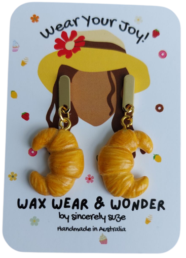 Polymer Clay Earrings - Butter Croissant Dangles