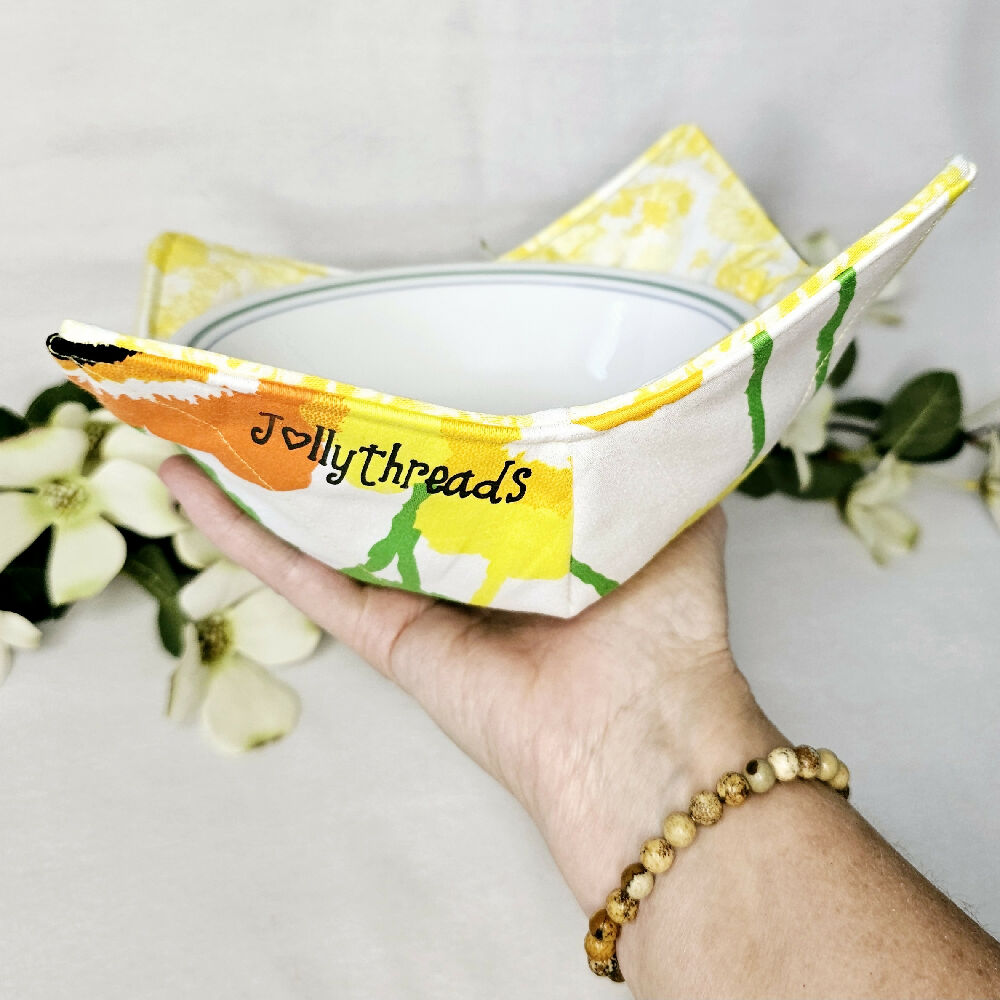 Hot/Cold Cozy Bowl Holder - Sunny Flowers