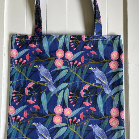 Australian birds and blossoms library/shopping bag