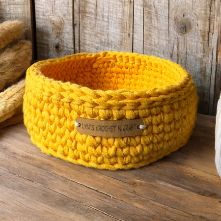 Home Decor | Handmade | Crochet Basket - Sunny Yellow