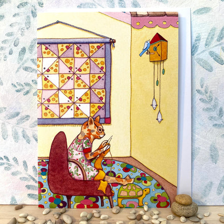 An Eco-card for Introverts - Happy Cat Knitting (lg-alis)