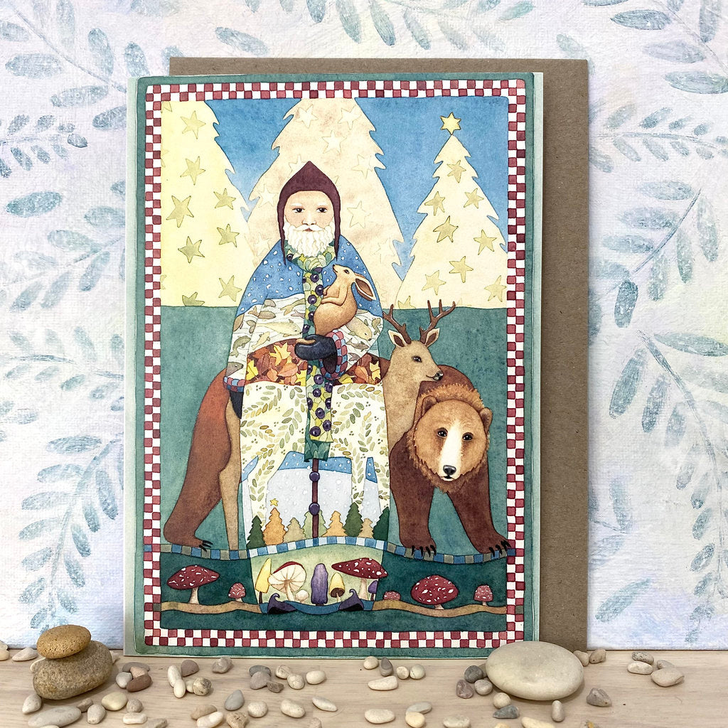 Eco-Card with Woodland Guardian, Bear, Deer and Hare (lg-ffor)
