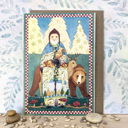 Eco-Card with Woodland Guardian, Bear, Deer and Hare (lg-ffor)
