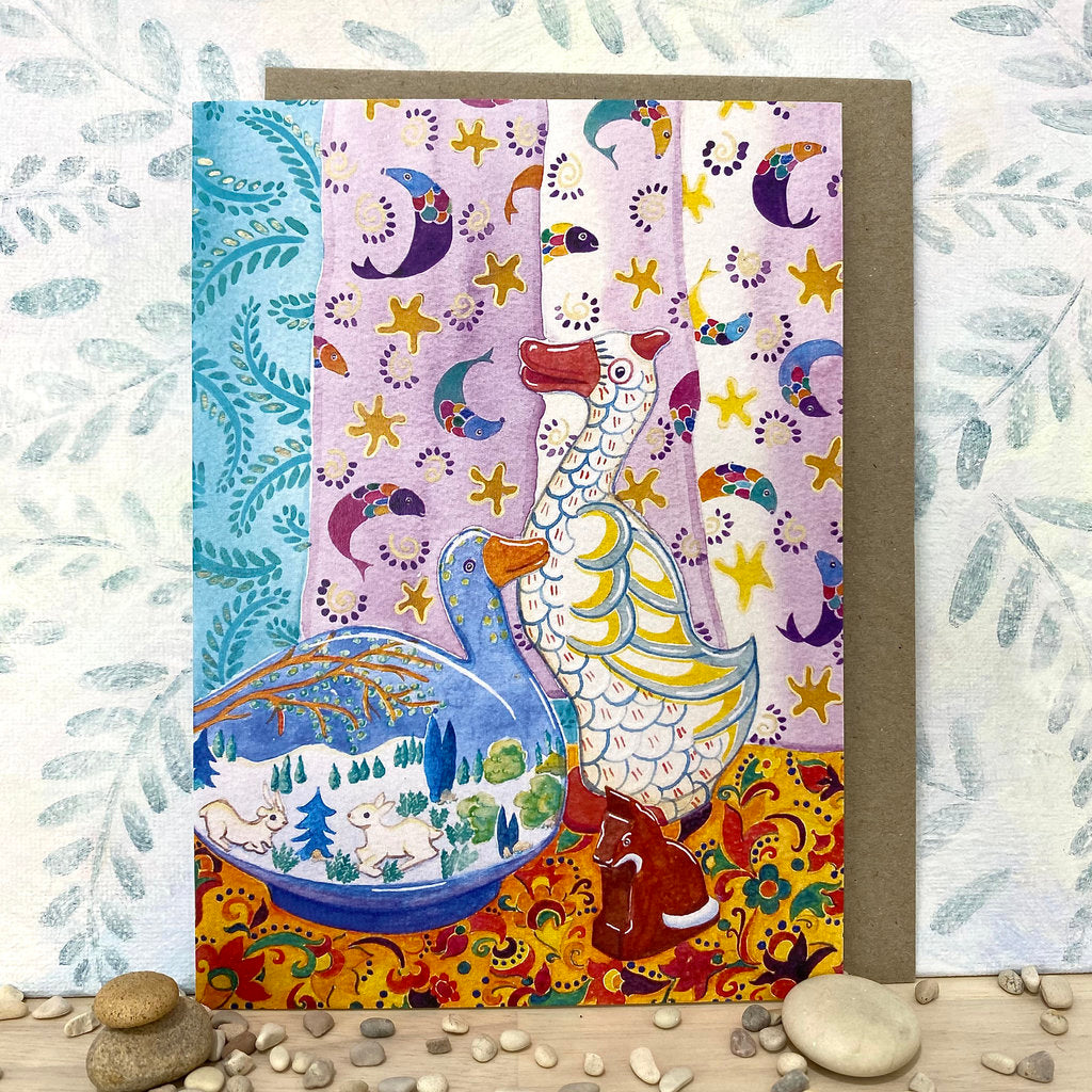 Whimsical Greeting Card from Hand Painted Art (lg-lfox)