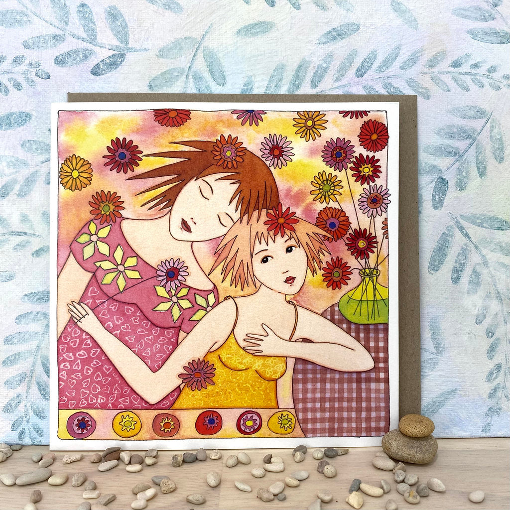 Whimsical Card for Women and Lovers of Flowers (sq-gsis)