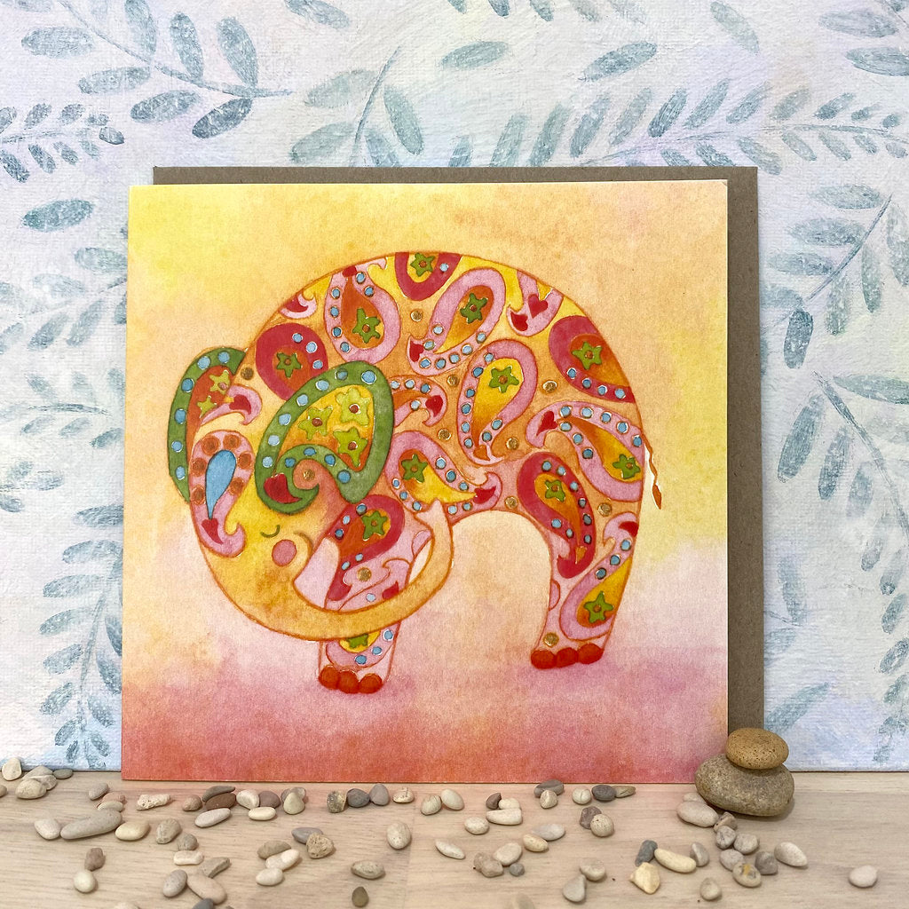 Baby Elephant Eco-greeting Card from Original Art (sq-pacy)