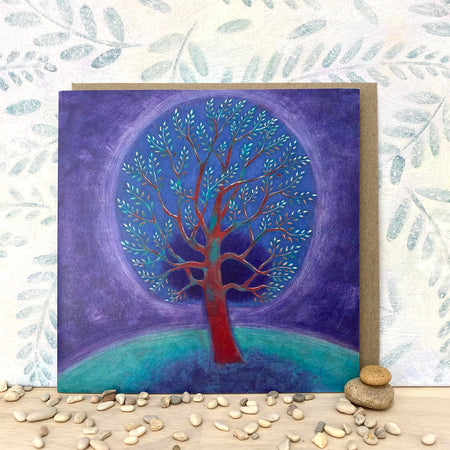 Magical Tree in the Moonlight Eco-Card (sq-wish)
