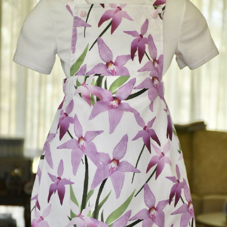 Pinafore size 3/4 Orchid print