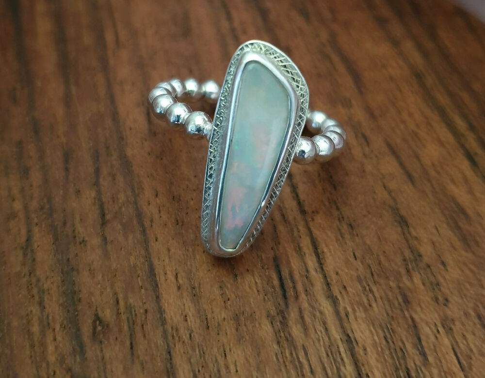 Opal 925 sterling silver ring