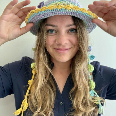 Crochet Floral Forager Hat