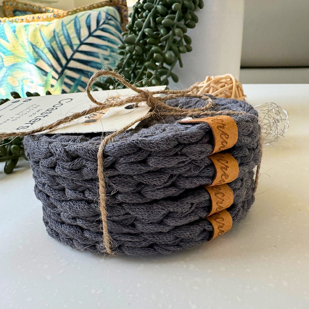 Coasters | Handmade crochet | Diesel Blue | Home Decor | Gift under $50