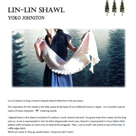 Lin-Lin Shawl PDF pattern for knitters, Knitting pattern