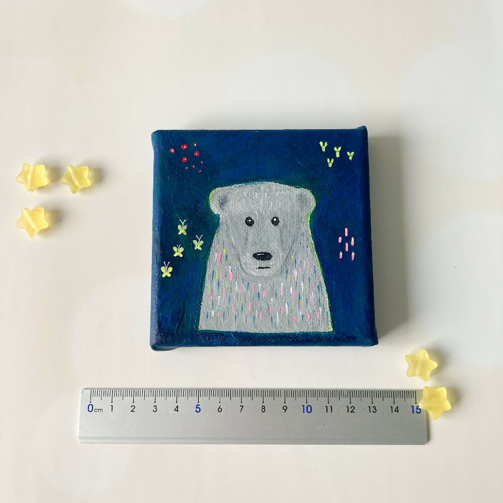 Original Mini Art Canvas featuring cute Bear